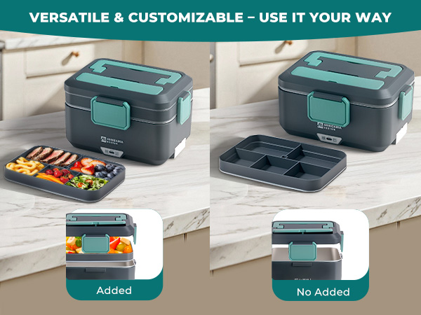 2 way usage. Use with the 1L divider tray or without.