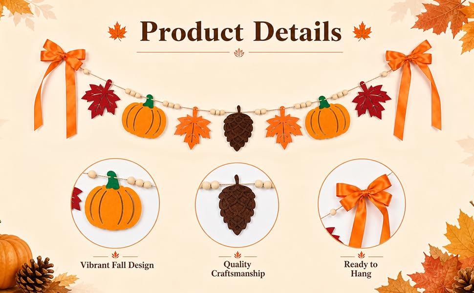Yuubin Fall Felt Garland