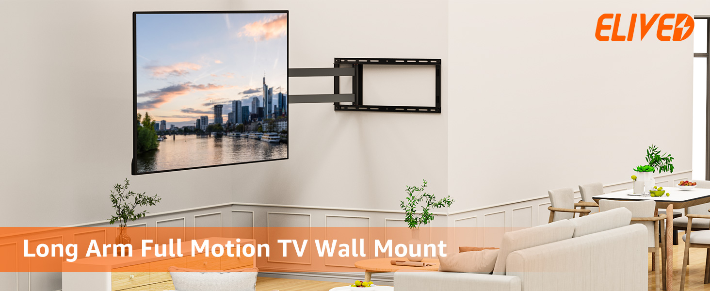 Long Arm TV Mount Full Motion Wall Mount TV Bracket with 40.4 inch Extension