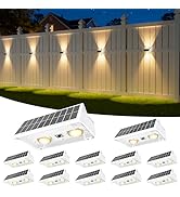 NIORSUN Solar Fence Lights Outdoor, 12 Pack Up and Down Waterproof Solar Wall Lights, Fence Light...