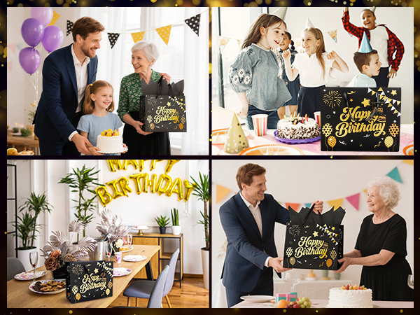 Black Birthday Gift Bag