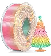 SUNLU Silk Rainbow PLA Filament, Multicolor Silk 3D Printer Filament 1.75mm +/- 0.02mm, Fast Colo...