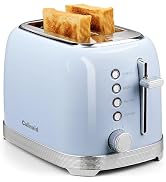 Culinaid Toaster 2 Slice Retro Stainless Steel with 1.5” Extra Wide Slots Bagel, Defrost, Reheat,...