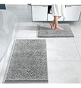 Yimobra Chenille Bathroom Rug Set 2 Piece, Luxury Shaggy Bathroom Mat, Non Slip Plush Fluffy Bath...