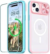 WATEFULL Clear Case Compatible with iPhone 15 MagSafe Sliding Camera Lens Cover 6.1", [Strong Mag...