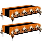 Childom 2 Pcs Halloween Tablecloth,Disposable Plastic Tablecloth 54
