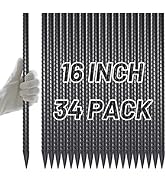 AAGUT Rebar Stakes 16 inch (34pcs) Heavy Duty 3/8” Ground Anchors Steel Garden Stakes Metal Strai...