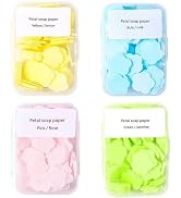 Juroicessry 400 Pcs Portable Hand Washing Soap Sheets, Different Scented Mini Petal Hand Wash Soa...