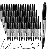 craftinova Black Permanent Markers Bulk Fine Point, Fine Tip Markers Set, Quick Drying and Fade R...