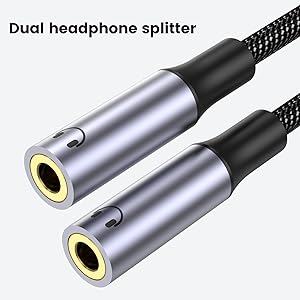 USB C to 3.5mm Aux Audio Headphone Splitter