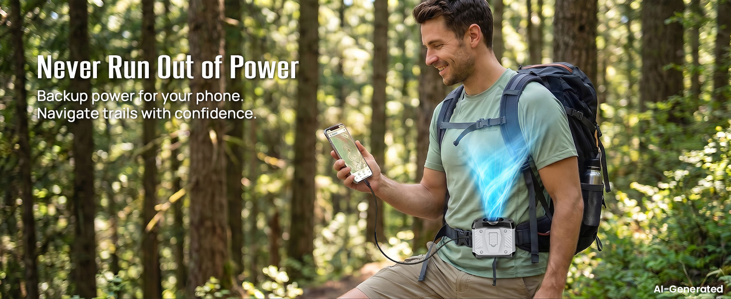 fan for belt can help recharge a phone during travel, work, or emergencies