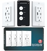 Lumary Smart USB Outlet with Type-C &amp; USB-A Ports, WiFi in-Wall Outlet Compatible with Alexa &amp; Go...