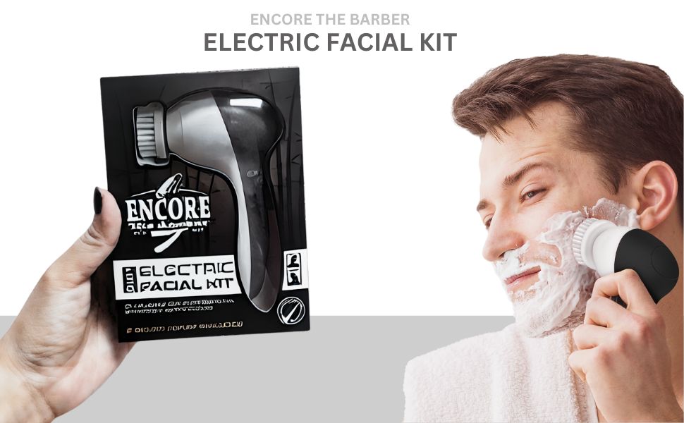 Encore The Barber Electric Facial Massager Kit 5-in-1 facial cleansing massage system ,waterproof