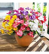 Hoppwodd Hibiscus Artificial Flowers for Outdoors Spring Decoration, 6 Bundles Faux Silk Flowers ...