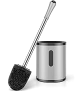 Toilet Brush and Holder, 1 Pack Compact Size Toilet Bowl Brush with Stainless Steel Handle, Small...