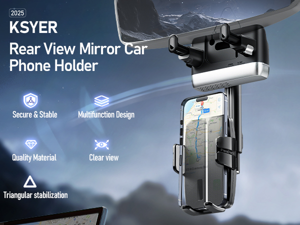 rear view mirror phone holder