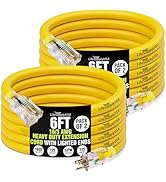 6ft Outdoor/Indoor Extension Cord 16/3 Gauge Heavy Duty 3 Prong SJTW, Waterproof, ETL Listed, Fle...