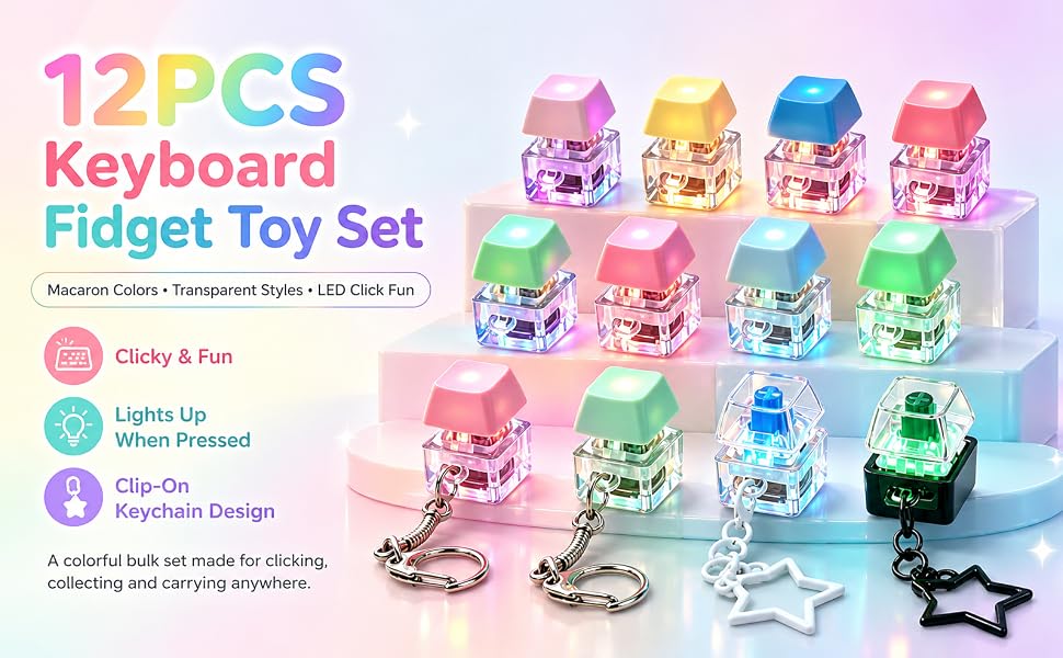 12PCS Keyboard Fidget Toy Set