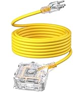 DEWENWILS 25FT Outdoor Extension Cord for Christmas, 6-Outlet with On/Off Switch & Waterproof Sil...