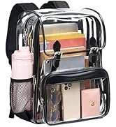 Vorspack Heavy Duty Clear Backpack - Large See Through Bookbag Transparent Backpacks for College,...