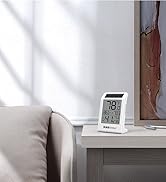 BaldrTherm Humidity Meter Hygrometer, Solar-Powered Room Thermometer Indoor Digital Temperature S...