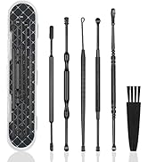 6 Pcs Ear Wax Removal Kit,Professional Double-Headed Ear Pick Earwax Removal Tools,316L Stainless...
