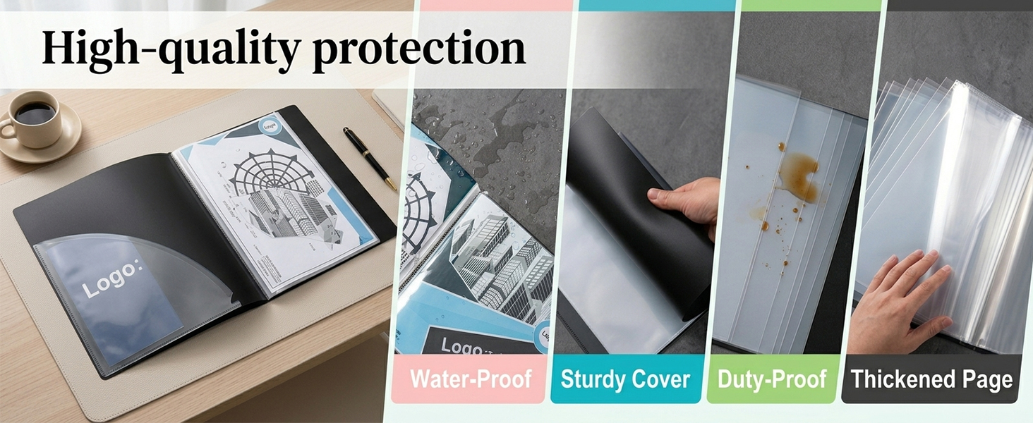 Presentation Binder 24-Pocket, Storage and Organizer for Documents, Certificates, Projects, Photos