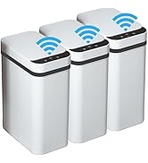 3 PACK - Bathroom Garbage Can with a Lid - 2.5 Gallon Automatic Trash Cans Touchless - Bedroom, O...