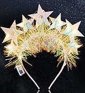 Uranian Light Up Star Headbands Glitter LED Star Hair Bands Birthday Headband Glowing Tinsel Head...