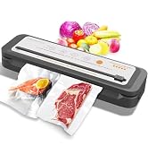MEGAWISE Vacuum Sealer Machine, Portable Strong Suction Power Food Sealer, Bags and Cutter includ...