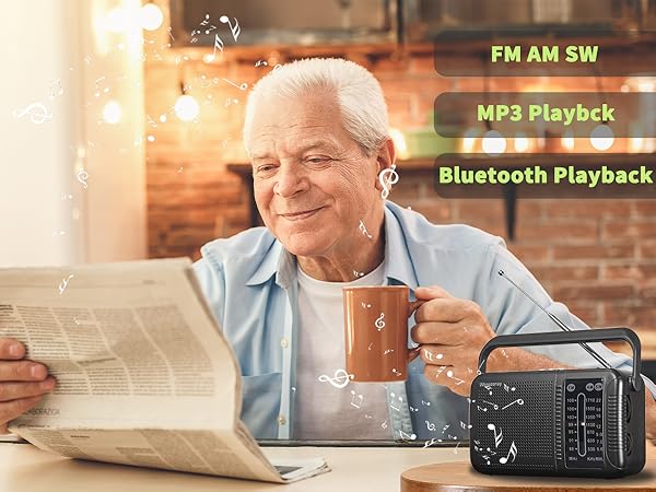 D219 has 3 bands FM/AM/SW and Bluetooth playback, MP3 playback functions