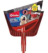 O-Cedar Pet Pro Broom PowerCorner Angle Broom with Step On Dustpan Dog Cat Hair Brush