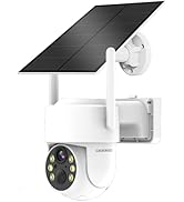 CiKiKWXO Solar Security Cameras Wireless Outdoor, 2.4GHz WiFi Solar Camera Outdoor, PIR, 4MP Colo...