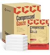 Ceeport Sterile Compressed Gauze with Z-Folded, 6 Individual Pack, 4.5" x 4.1 Yards, 6-Ply White ...