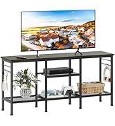 Furologee TV Stand for TVs up to 55 Inch, Entertainment Center with Open Storage Shelves, TV Medi...