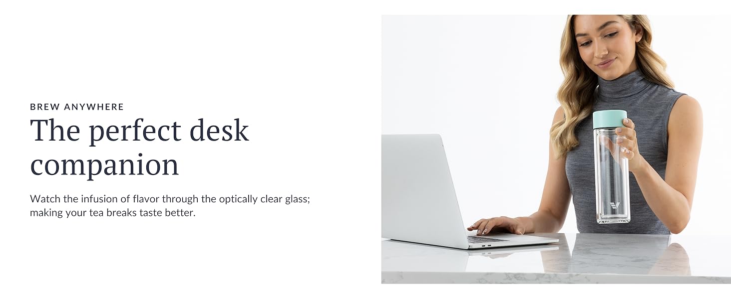 ever vessel glass multi tea flask and water bottle perfect desk companion
