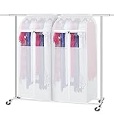 Zilink 60“ Large Garment Storage Bags Hanging Garment Rack Cover Fur Coat Storage Bag Clothes Cov...