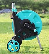 Garden Hose Reel for Outside,Hold Up to 100 ft of 5/8’’ Hose,Portable Hose Reel Cart with Adjusta...