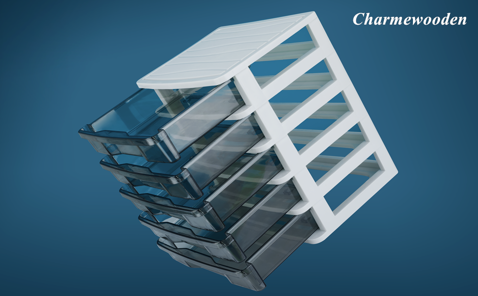 Charmewooden 5 Drawer Desktop Storage