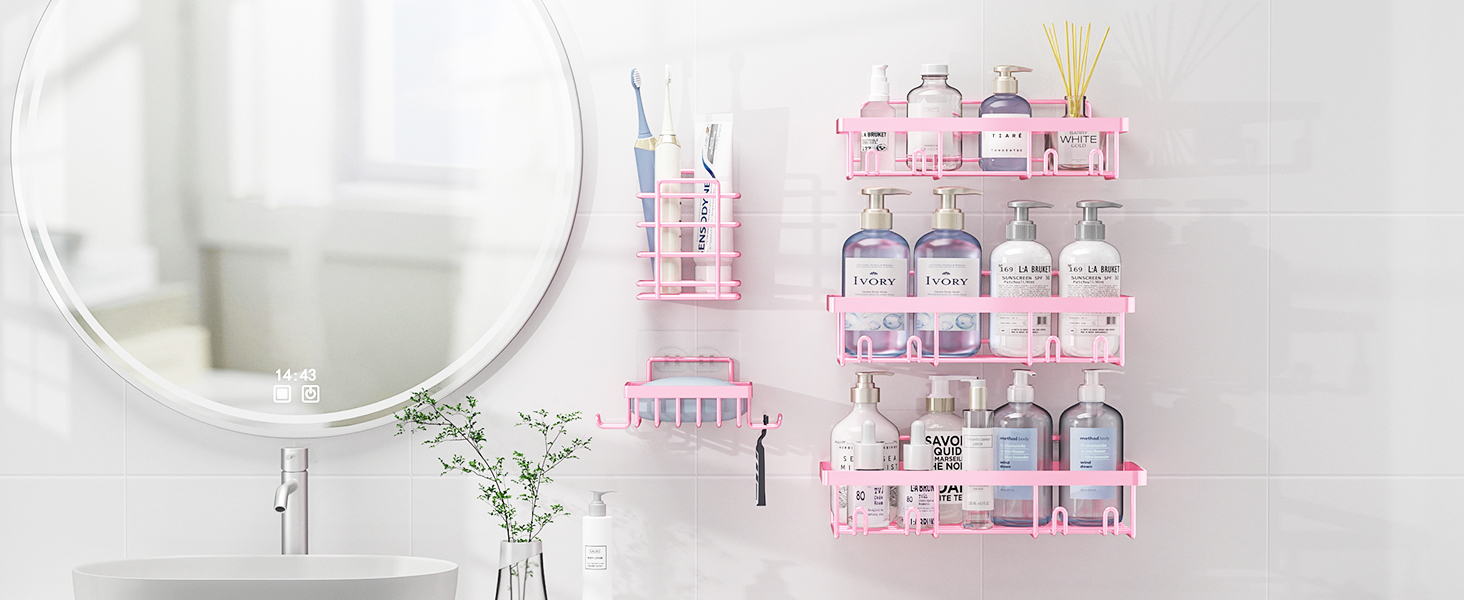 shower caddy pink