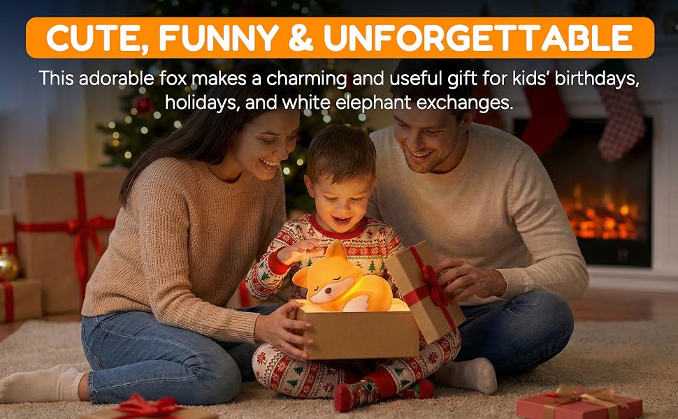 Fox night light as a gift creating a warm cozy atmosphere during a special family moment
