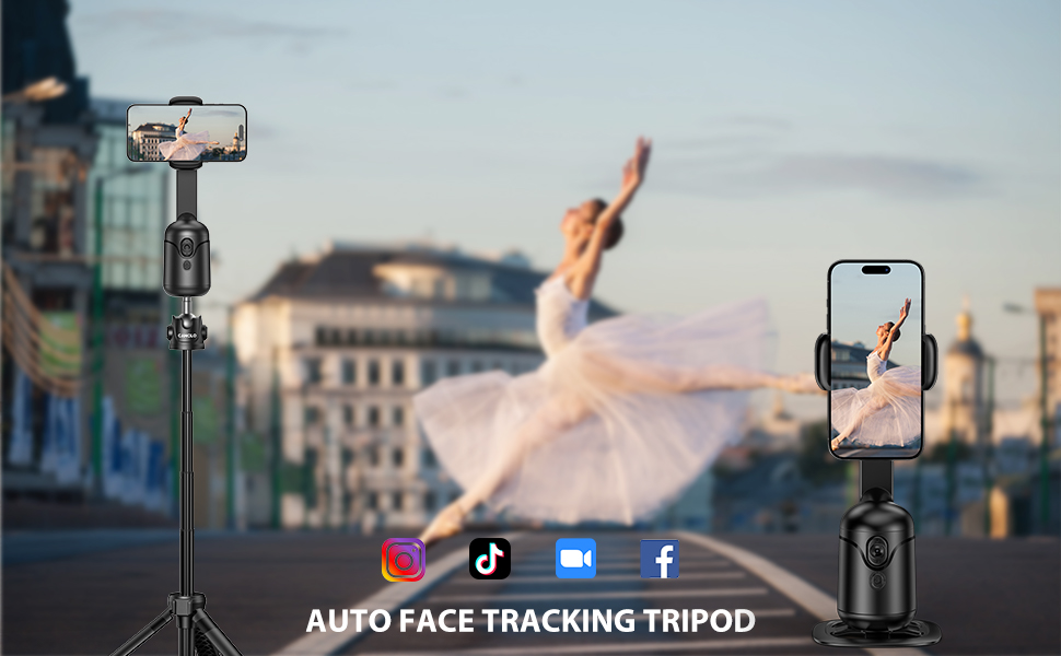 Auto Face Tracking Tripod, AI Phone Gimbal Stabilizer