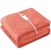 Wapaneus Foot Pocket Heated Blanket Electric Throw with 10 Heating Levels and 4 Timer Settings 4 ...