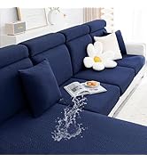 smiry Waterproof Couch Cushion Covers, Stretch Jacquard Thick Sofa Cushion Covers, Washable Seat ...
