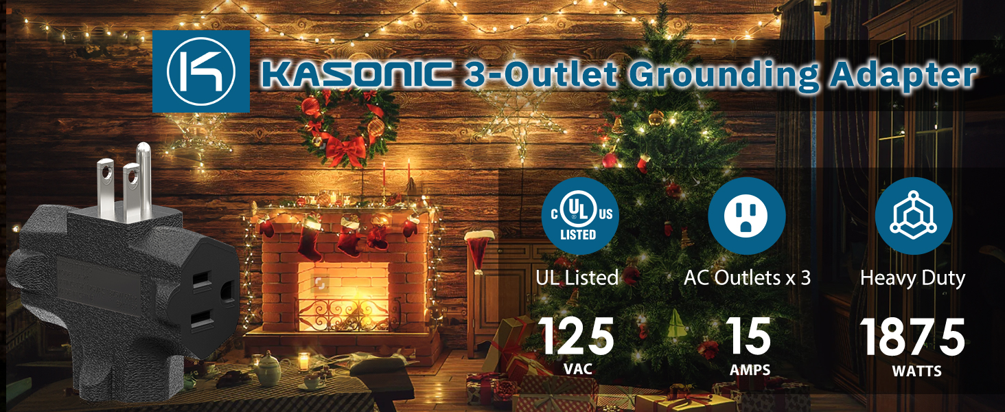 3-Outlet Grounding Adapter