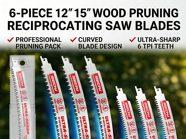 6-Piece Japanese Teeth Reciprocating Saw Blade Set