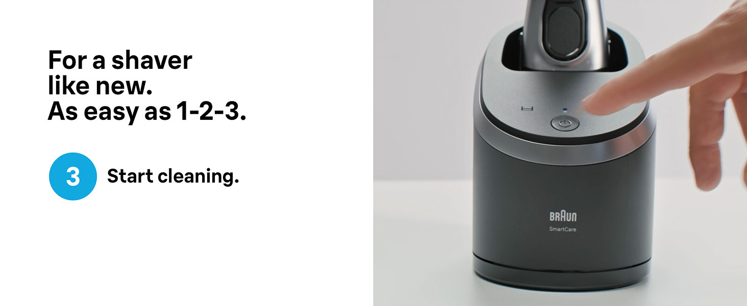 Use Braun CCR refills for a shaver like new. Thirdly, start cleaning with the Clean&amp;Charge station.
