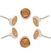 SPN-FOR1 Set of 6 Wooden Knobs for Cabinet &amp; Drawers Decorative Knobs for Home Kitchen Cabine...