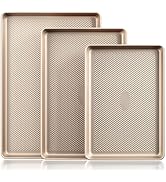 HONGBAKE Baking Sheet Pan Set, Cookie Sheets for Oven, Nonstick Half/Quarter/Jelly Roll Pans with...