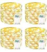 4 Pack 60 LED Fairy Lights Battery Operated with Timer, 20FT Waterproof Twinkle Lights Indoor Out...